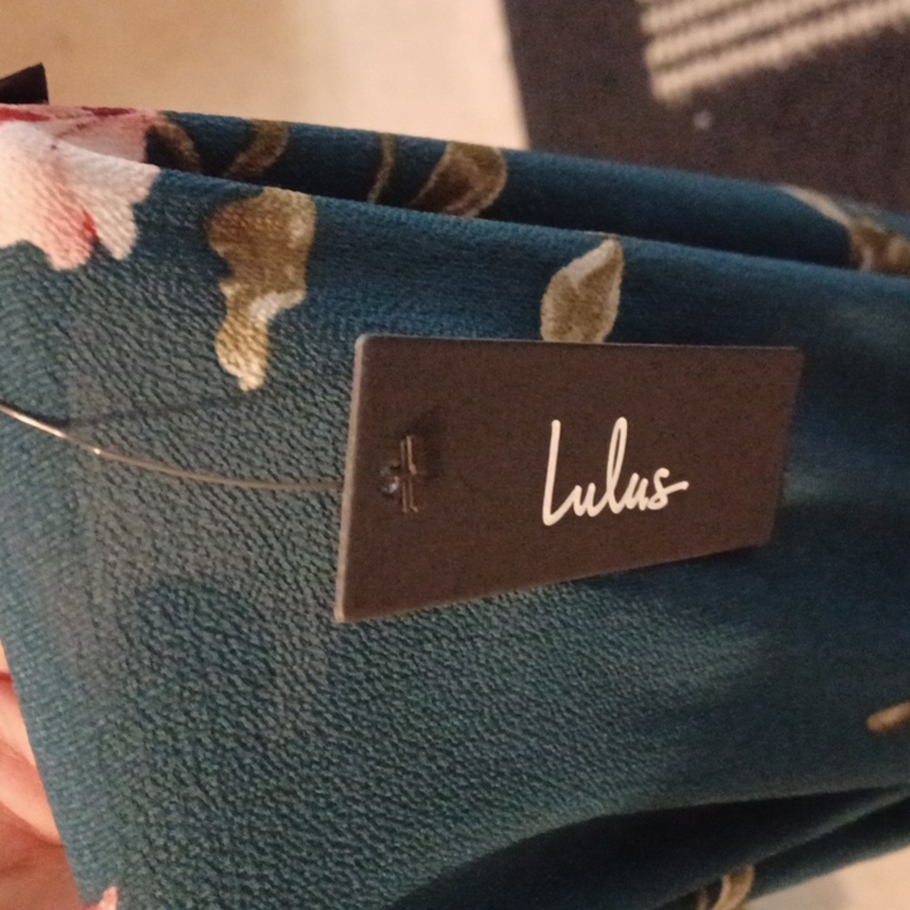 Lulu's Teal Floral Maxi Dress - Picture 8 of 8